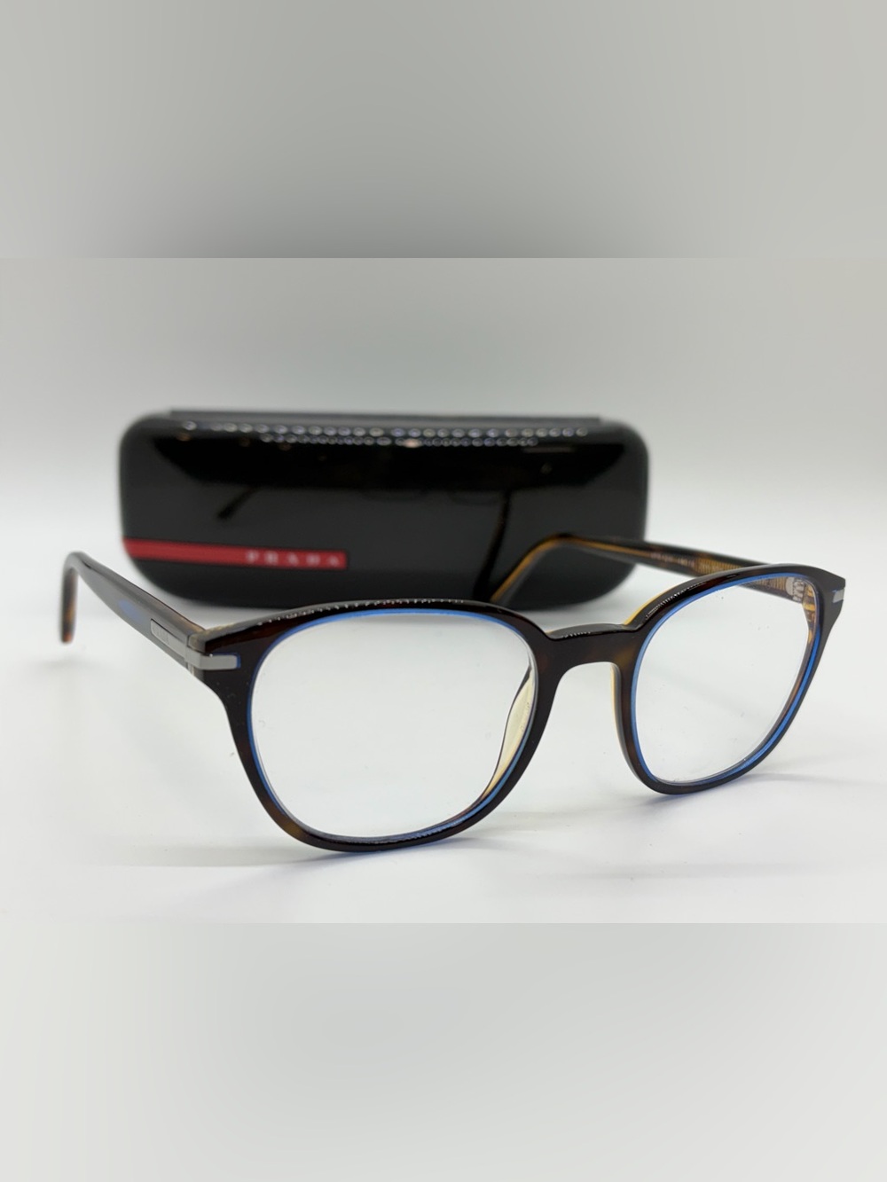 Prada VPR 12W Denim Blue Tortoise Eyeglasses